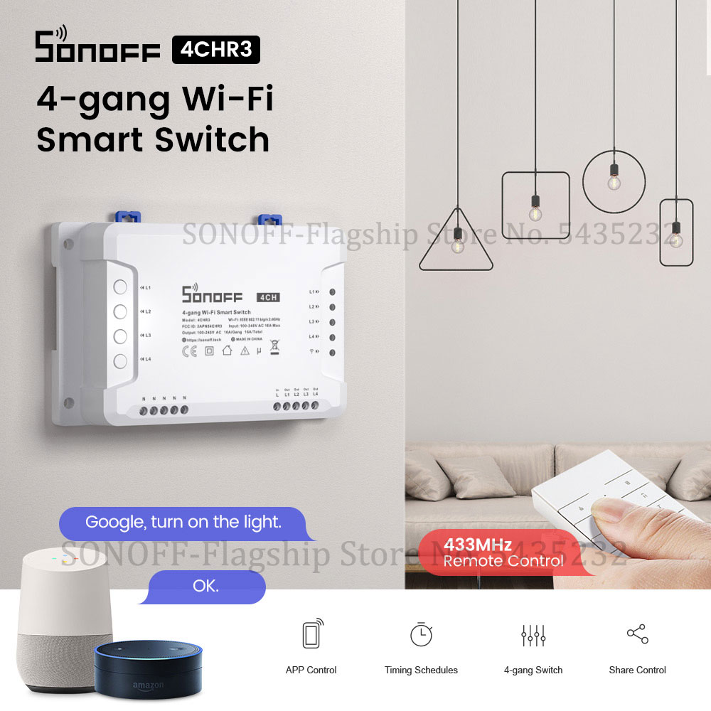 Home Automation Ideas - Itead SONOFF 4CH R3 Wifi bezprzewodowy