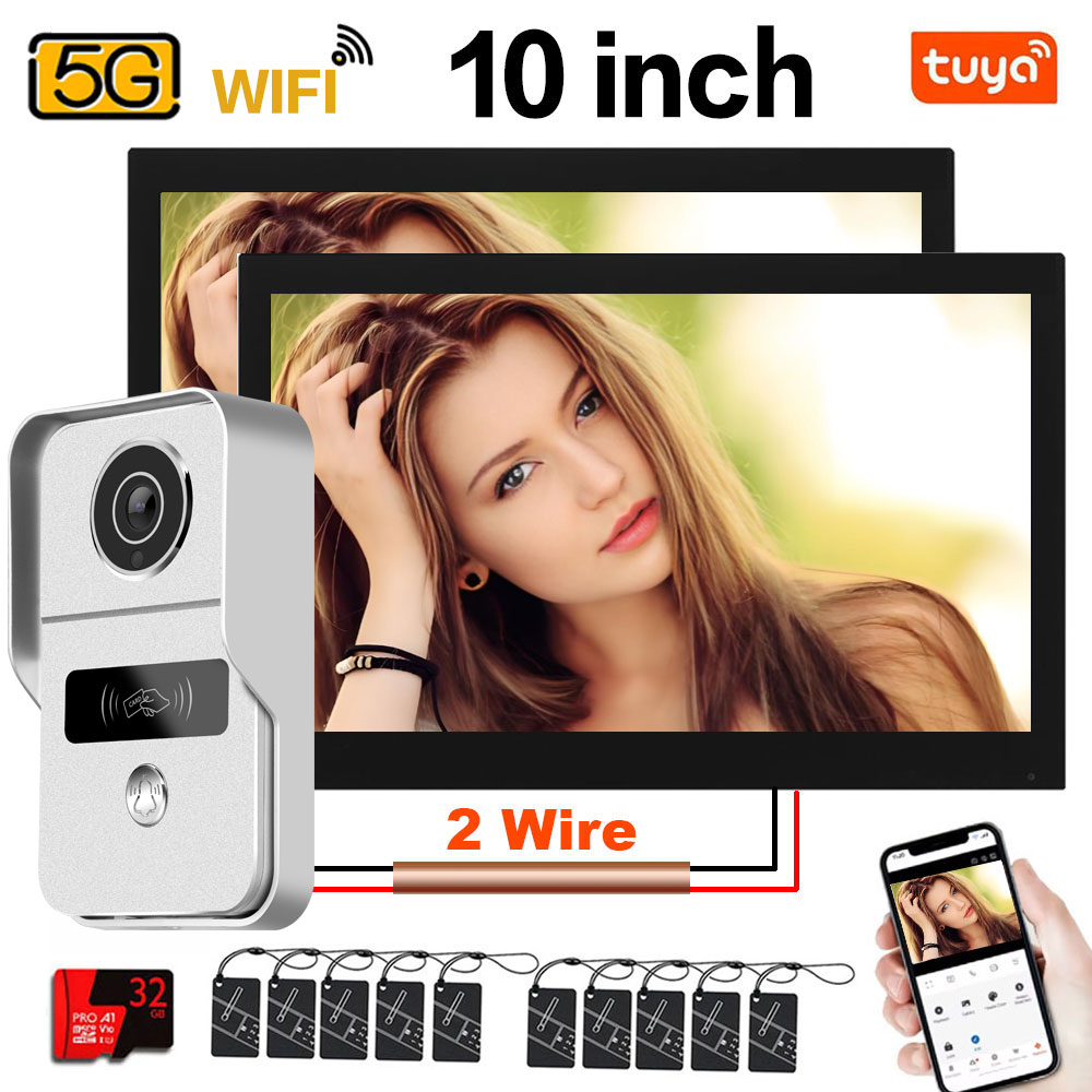 Smart Doorbell Wired - Tuya 1080P 5G Wifi 7/10-calowy Monitor