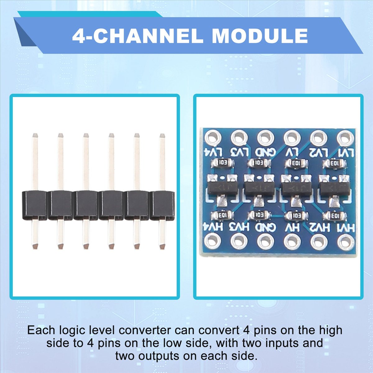 Level Shifter 3.3V - AT42 10 szt. 4-kanałowy konwerter poziomów