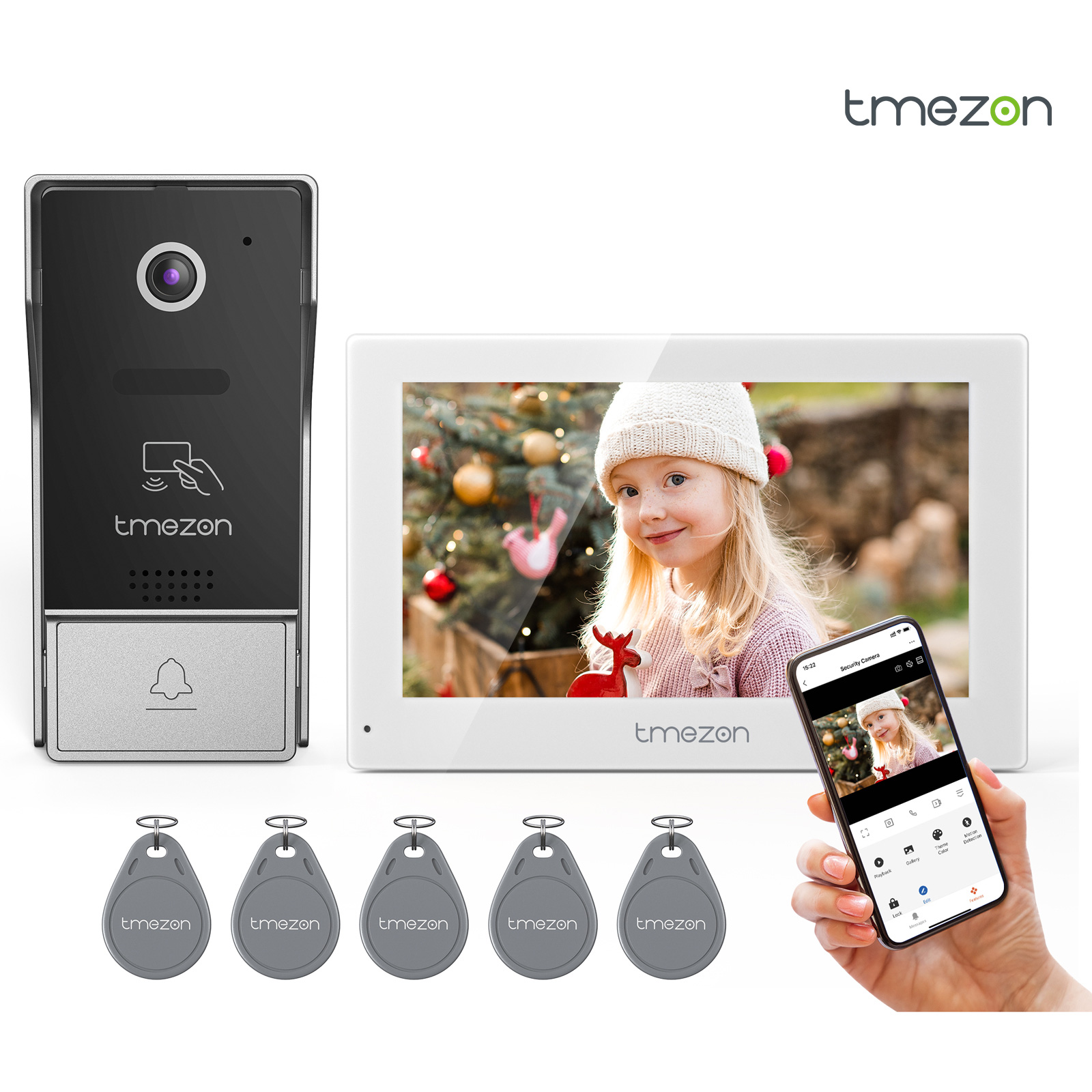 Smart Doorbell Wired - 7-calowy bezprzewodowy wideodomofon Tuya 1080P z