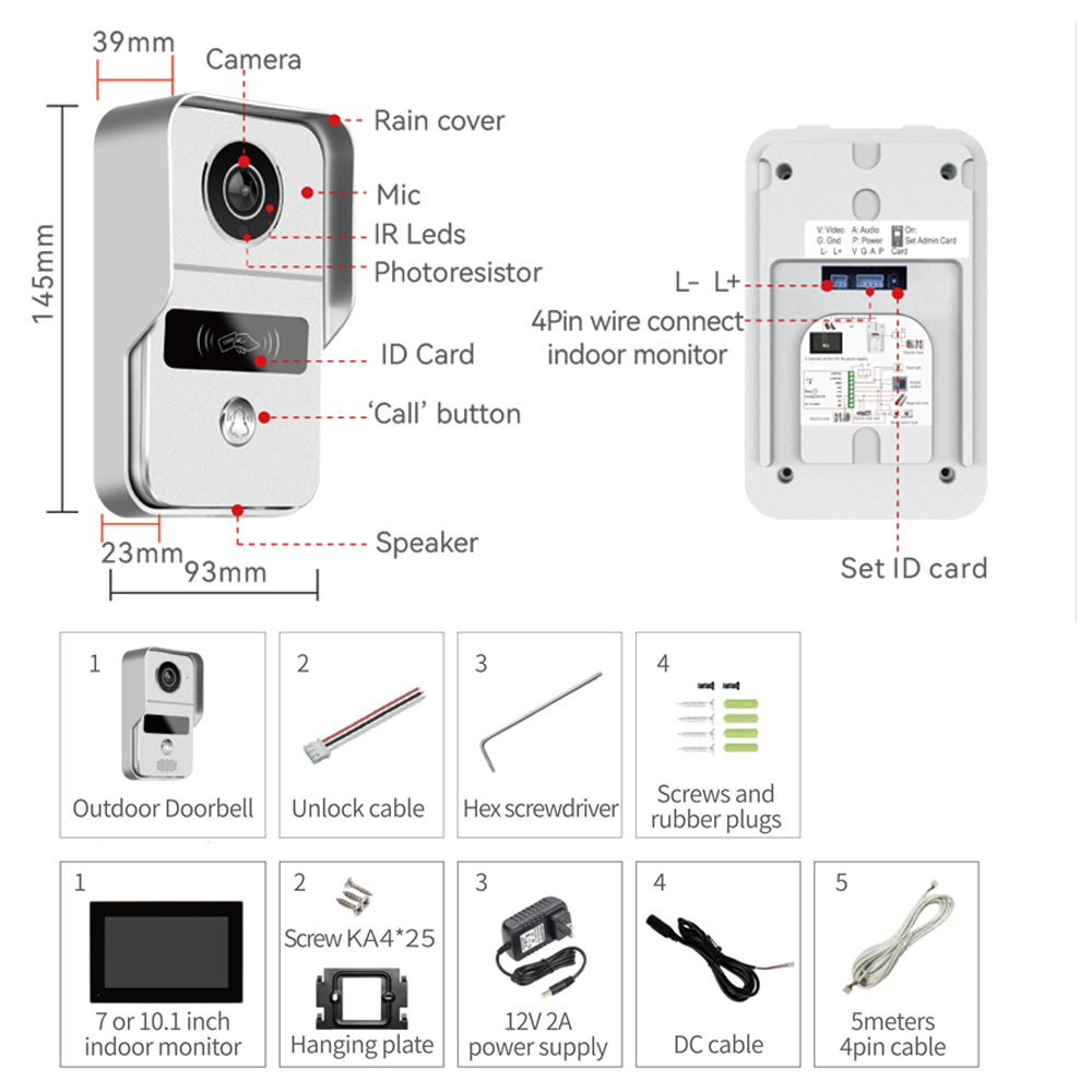 1080P 7-calowy wideodomofon Wi – Smart Doorbell Wired recenzja i cena